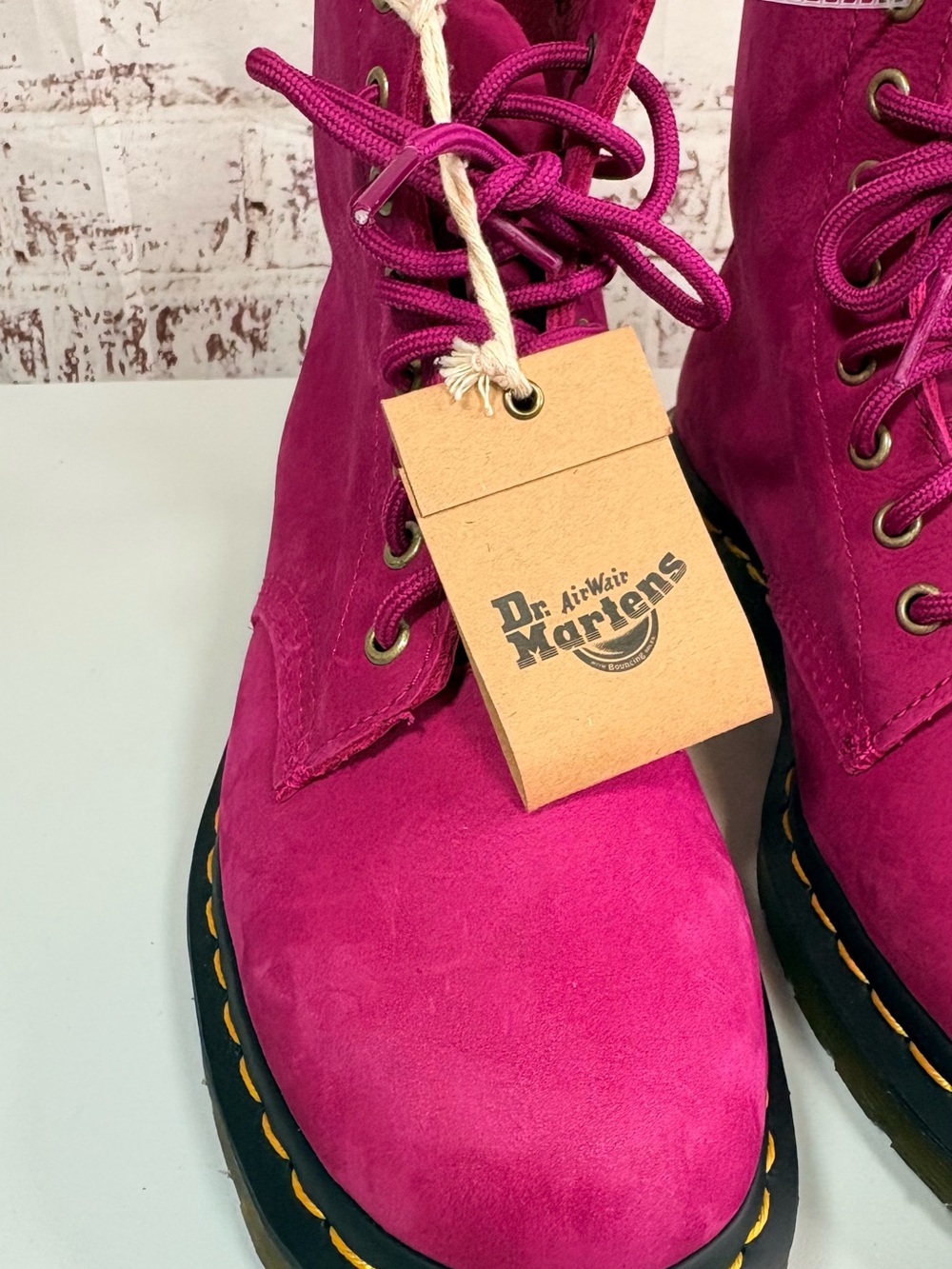 Dr. Martens Women's Hot Pink Lace-Up Leather Boots - Picture 13 of 14